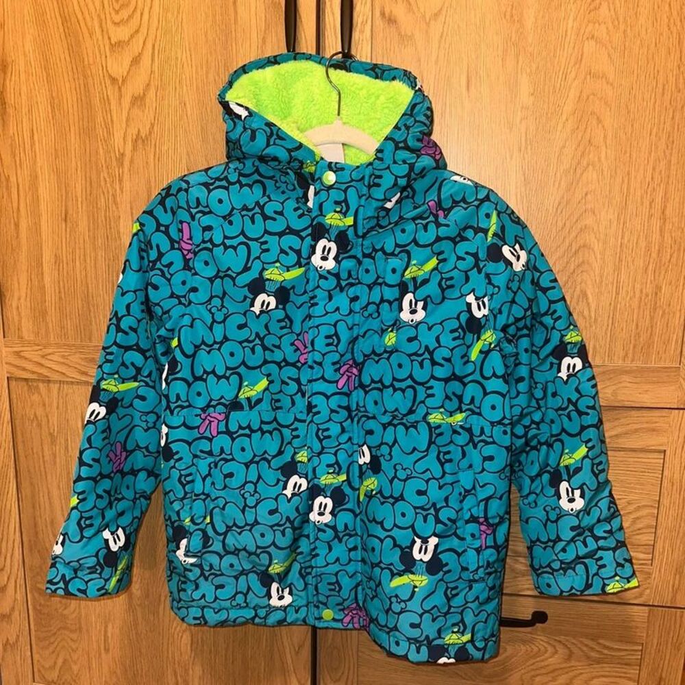 Amazon Essentials Disney Mickey Mouse Puffer Jacket Boys Size M 8 outwear